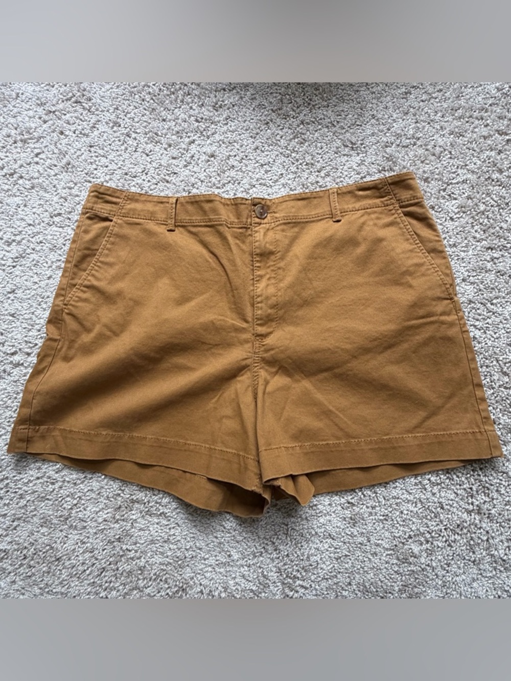 NWT LOFT The Washed Twill Shorts - Autumn Bronze Brown - Size 18